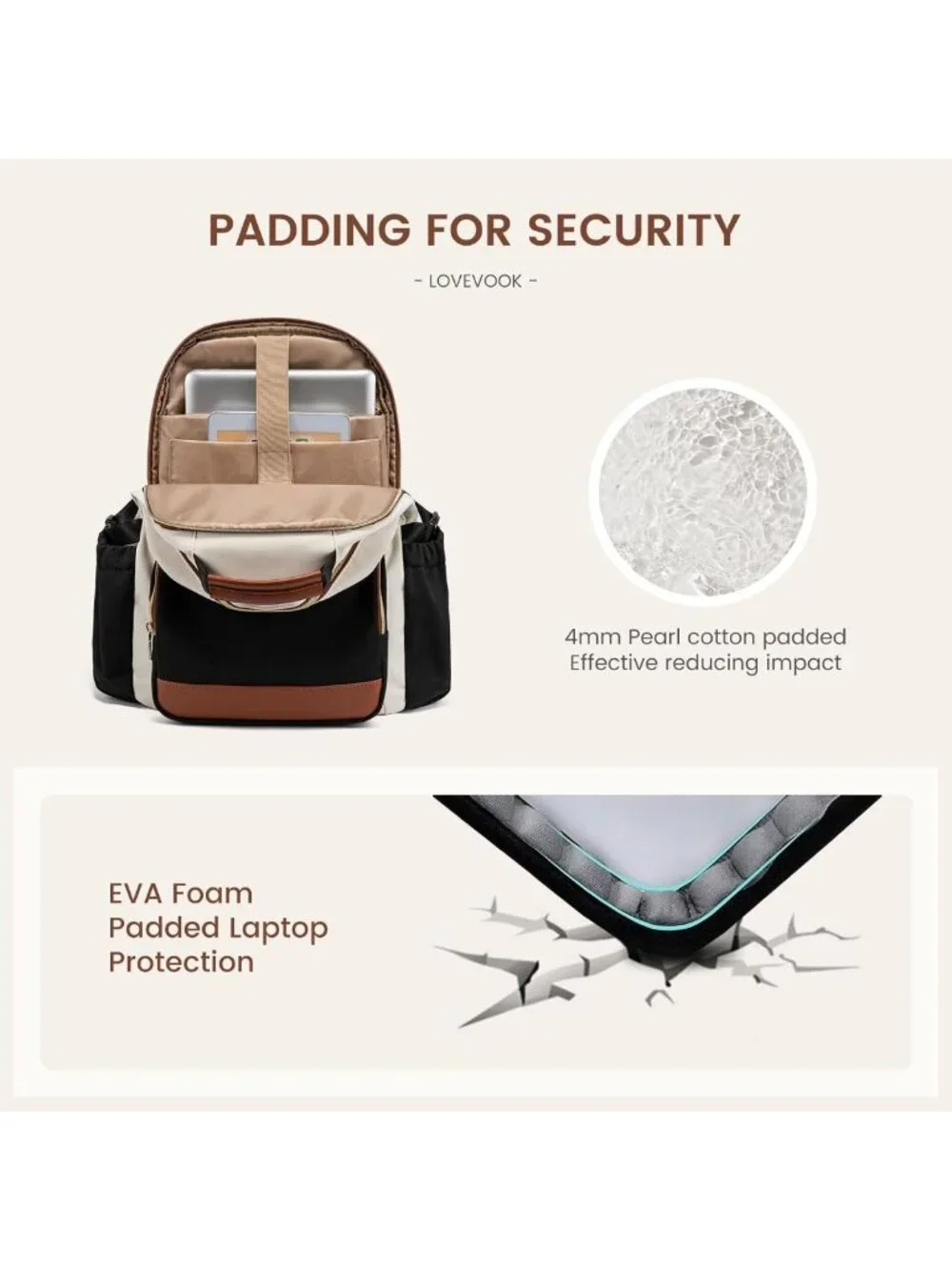 Stylish Waterproof Laptop Backpack for Women, 15.6